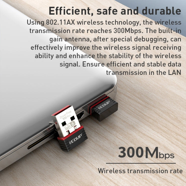 EP-A300 300Mbps WiFi6 USB Free Drive Network Adapter, EP-AX300 EP-A300 300Mbps WiFi6 USB Free Drive Network Adapter, EP-AX300